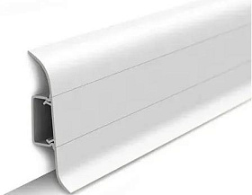 Напольный плинтус Идеал Классик К-П55п (пластиковый с кабель-каналом) 001 Белый, 2200мм/55мм/22мм, 1 м.п.